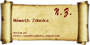 Németh Zdenka névjegykártya